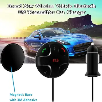 Bluetooth fm変調器車の高速充電器ハンズフリートランスミMP3キットトーキングアダプタワイヤレスプレーヤー車車ラジオw4J2
