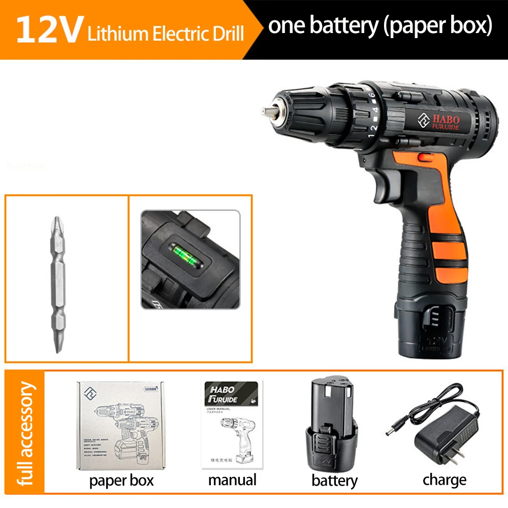 

Шуруповерт, Электрическая отвертка, Аккумуляторная дрель, электроинструменты, ручная дрель, литиевая батарея, зарядная дрель