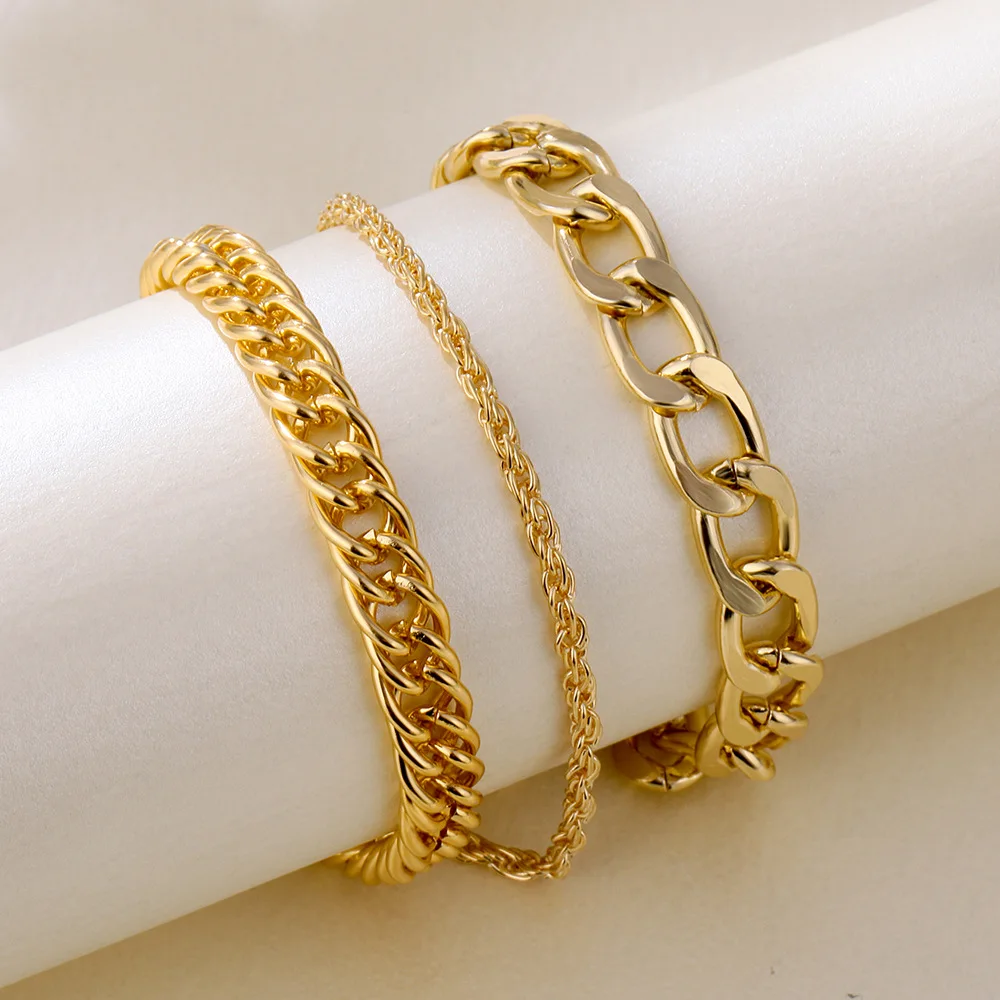 Tobillera de cadena de metal estilo europeo y americano para mujer, joyería sencilla y creativa, multicapa, con personalidad, punk, para cumpleaños