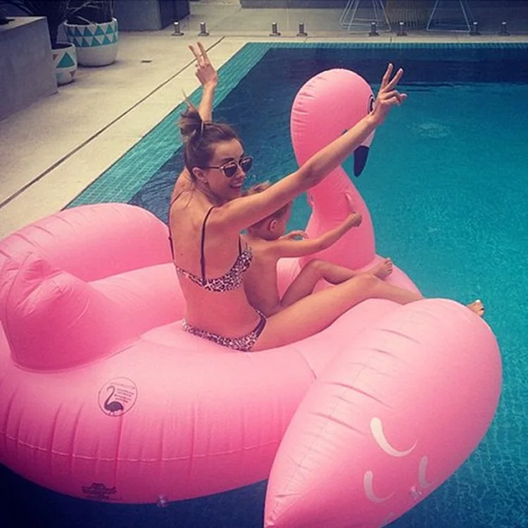 

PVC Inflatable Flamingo Ride Manufacturers Production White Swan Water Riding Loungers Export Currently Available