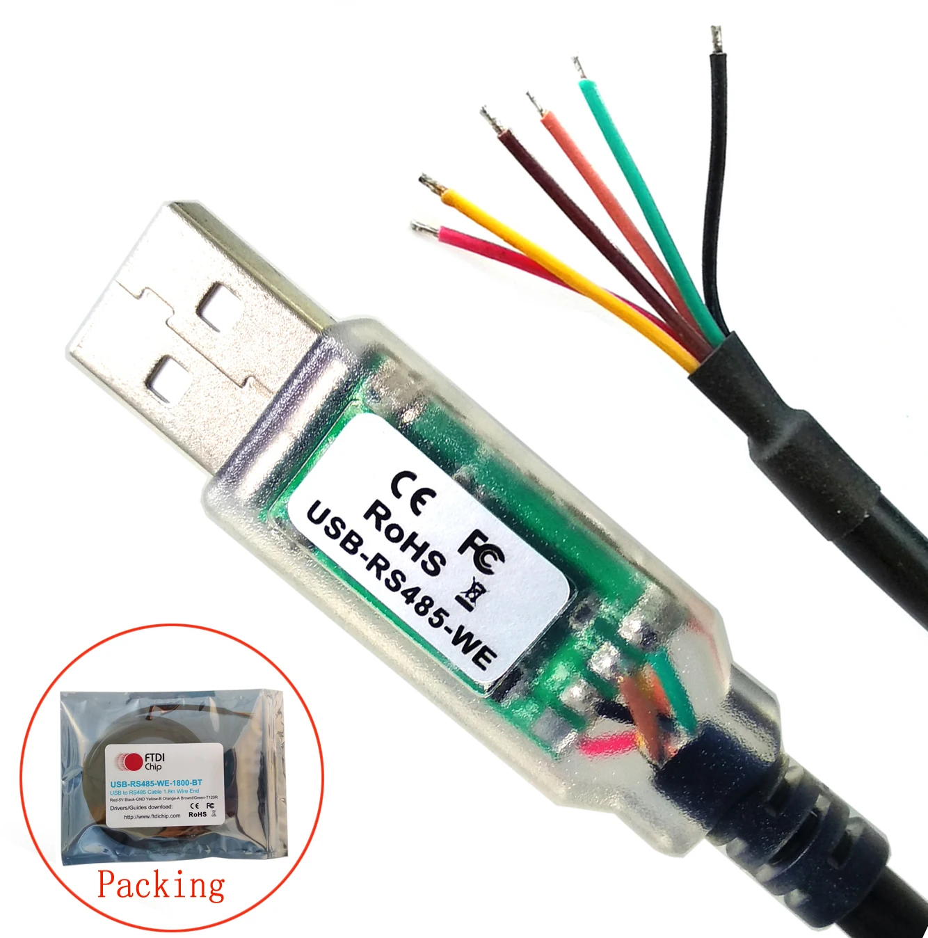 Accessories USB to RS485 Serial Cable FTDI Chipset Data Adapter