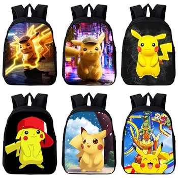 

New Arrivals Detective Pokemon Pikachu Backpack Casual Back to School Bags for Boys and Girls Children Mochila Pokemon Gift