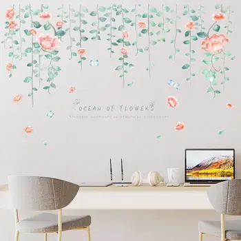 

Beautiful Flower Vine Leaf Removable Wall Sticker Home Living Room Decal Decor Nursery Wall Decals Kids Room Wallpaper