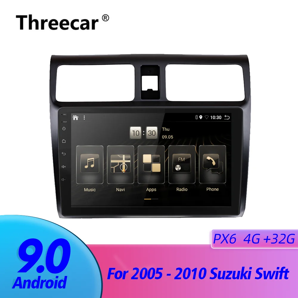 2 din Автомобильный радио мультимедиа навигация gps 3g/4G Android 9,0 PX6 4G+ 32G для Suzuki Swift 2005 2006 2007 2008 2009 2010 DAB