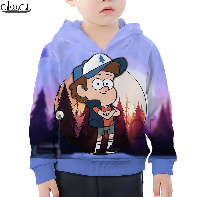Hoodies 23 Детская толстовка с капюшоном в стиле аниме «Гравити Фолз» для мальчиков и девочек с 3D принтом «Мама и я»; Креативная одежда; толстовка с длинными рукавами; Повседневные детские топы - Цвет: Hoodies 23