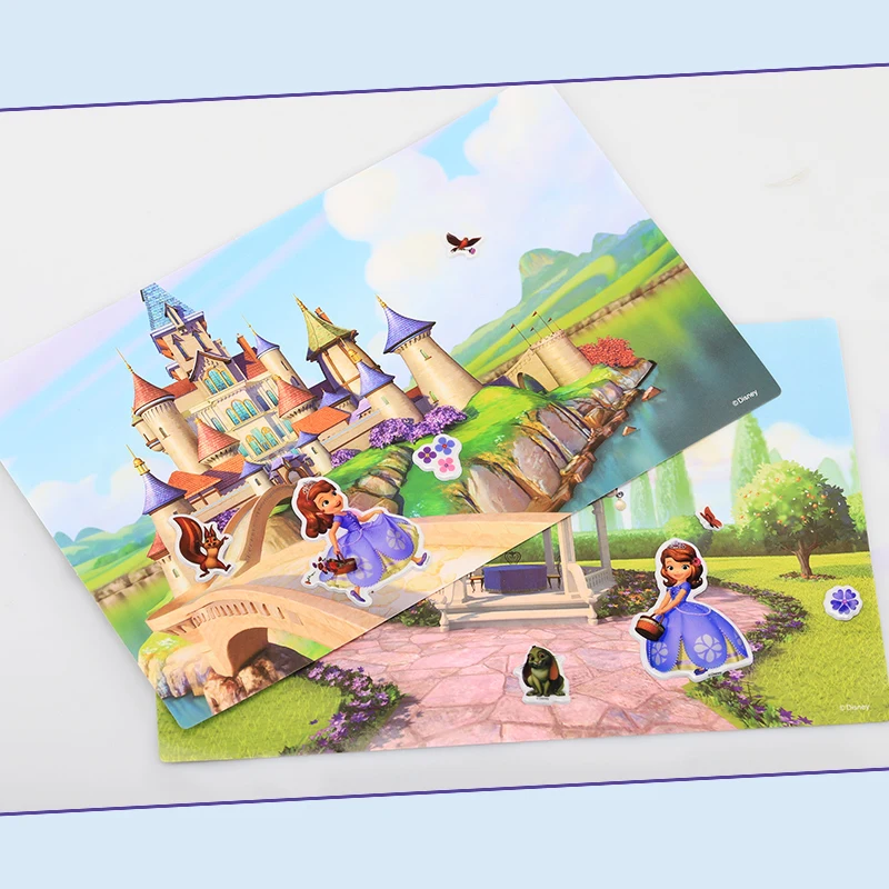Cartoon Disney Kids Stickers Sophia Princess Puzzle Handmade Stickers For Children Book DIY Sticker Pegatinas Autocollant Enfant