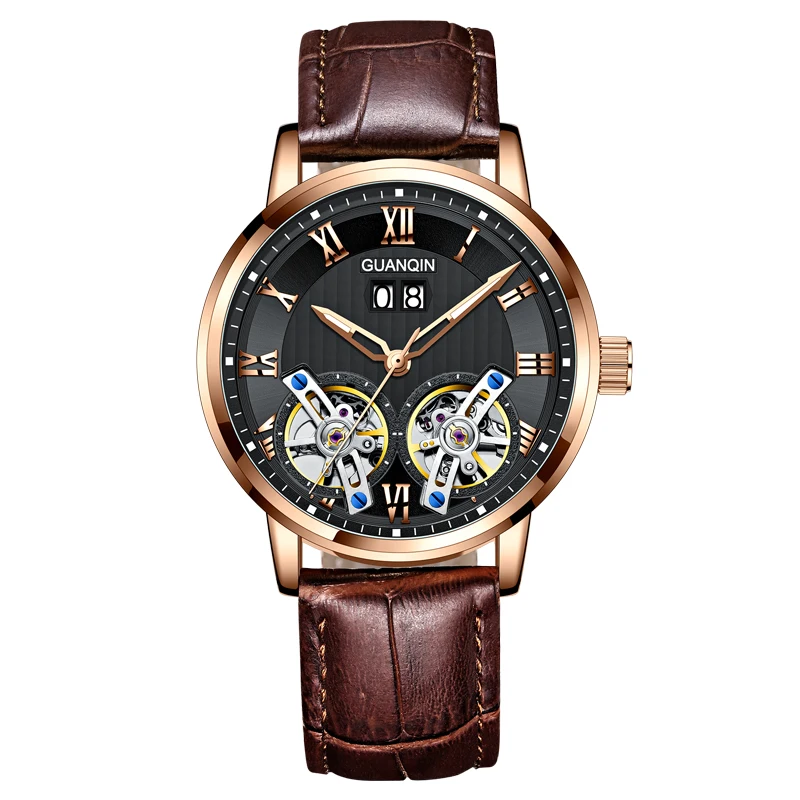 automatic watches for women GUANQIN Luxury Fashion Brand Two Hand Wheel Automatic Mechanical Watch Men's Watch Sapphire Stainless Steel Relogio Masculino automatic watches for women Mechanical Watches