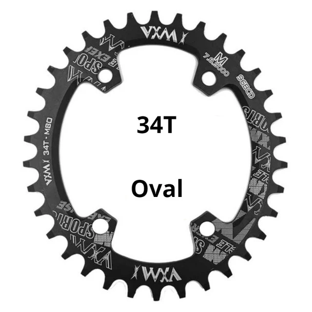 Передняя Звездочка VXM 30T 32T 34T 36T 38T 96BCD Овальная Круглая Звездочка дорожная велосипедная Звездочка для M7000 M8000 M9000 - Цвет: black 34T Oval