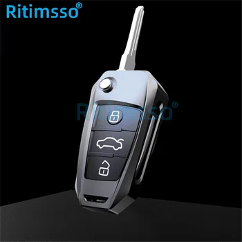 Custodia/cover per Chiave/telecomando in lega di zinco per Audi A1 A3 A4 A5 Q7 A6 C5 C6 accessori per lo Styling della borsa del supporto per auto 5 Custodia/cover per Chiave/telecomando in lega di zinco per Audi A1 A3 A4 A5 Q7 A6 C5 C6 accessori per lo Styling della borsa del supporto per auto - Custodia protettiva per coperture chiave pieghevole in lega di zinco per Audi A1 A3 A4