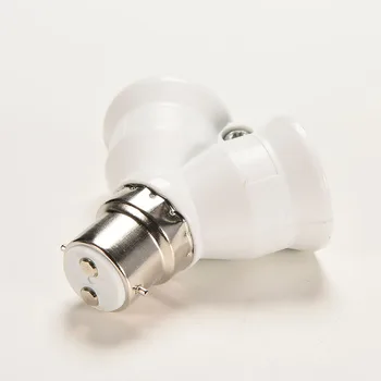 

B22 To E27 Adapter Converter Socket LED Y Shape Light Lamp Bulb Splitter Adapter Converter 2 Heads Screw Lamp Base Holder