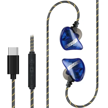 

HiFi Game Headphone Dual-Core-Drive Unit Wire Control Stereo Subwoofer Noise Reduction Headset Speakers Type-C Earphone