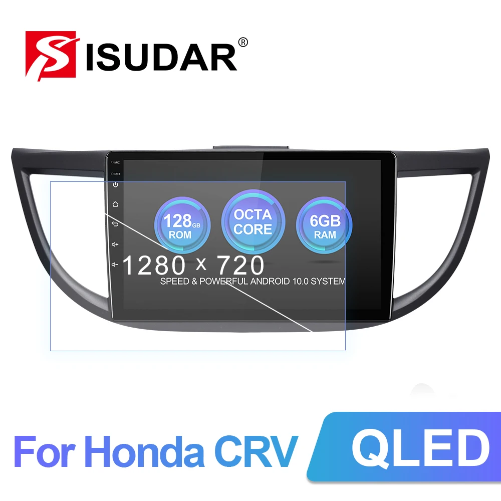 Автомобильное радио Isudar QLED 4G Android 1 Din для Honda/CRV/CR V 2012 2016 автомобильный мультимедиа