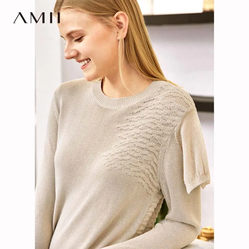 Amii Minimalist Women Long Sweater Autumn Winter