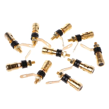 

10PCS Brass Speaker Binding Post Spring Loaded Press Subwoofer Basket Terminal