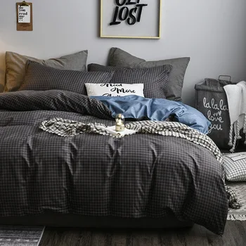 

Simple Aloe Cotton Brushed Four-Piece Set Summer Thin Bed Sheet Quilt Cover Bed Duvet Cover Pillowcase Sheet Home Textile