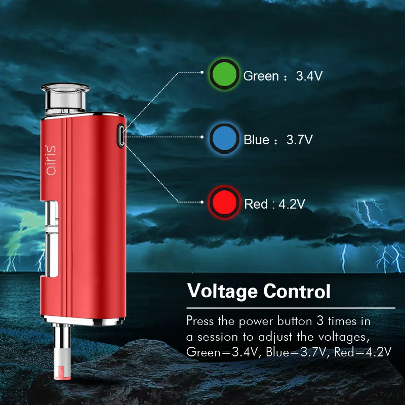 Оригинальный комплект испарителя Airistech Headbanger для сухой травы 1500 мАч Qcell Quartz Heat Coil