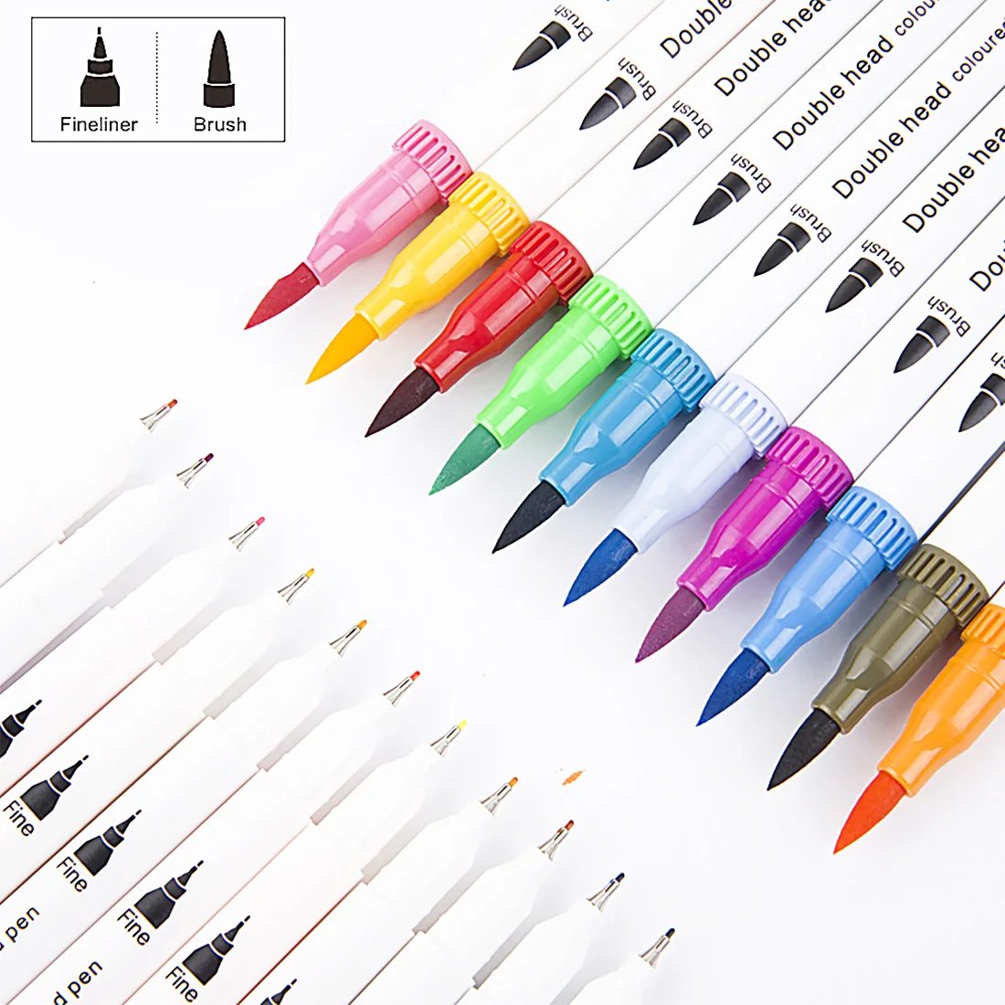 

Colors StraightGel Pen Set Colourful Creative Modelling Artistic Fontmild Liner Brush Pen 48/100