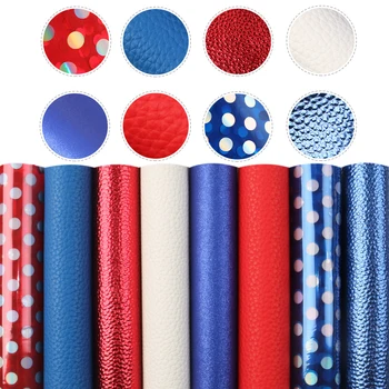 

David accessories 8Pieces/set 20*34cm July 4th Synthetic Leather Patchwork Hair Bow Handbag Shoes DIY,1Yc10679