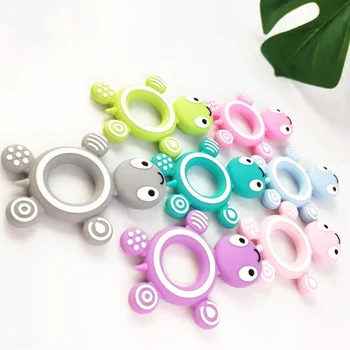 

BPA Free Silicone Turtle Teethers Food Grade Tiny Rod Teething Necklace Baby Shower Gifts Cute Fun Cartoon Animals Teether