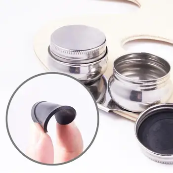 

New Stainless Steel Drum Shape Painting Palette Oil Hole Pot Art Dipper Supplies Clean Easy Tools Painting Drawing Paint Do Q2A4