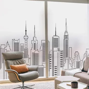 

Custom Glass window Film frosted sticker, home foil stickers ,for bathroom Glass Moving door City BuildFrench windows