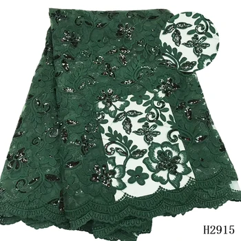 

5 yards High Quality African Lace Fabric Guipure Lace Tulle Green White French Embroidered Mesh Lace Fabric Wedding Party HX2915