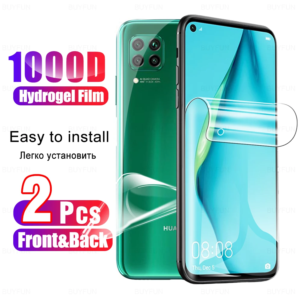 2 шт полная защита экрана и задняя Гидрогелевая пленка для Huawei P40 Lite E P 40 lite Pro Plus не