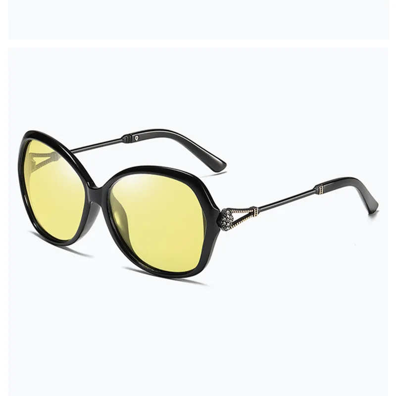 Rhinestone Vision Nocturna женские очки ночного видения Поляризованные антибликовые линзы желтые солнцезащитные очки для вождения очки ночного видения - Цвет оправы: C1Night Vision