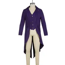 

Men Medieval Renaissance Cosplay Costume Solid Color Long Uniform Coat