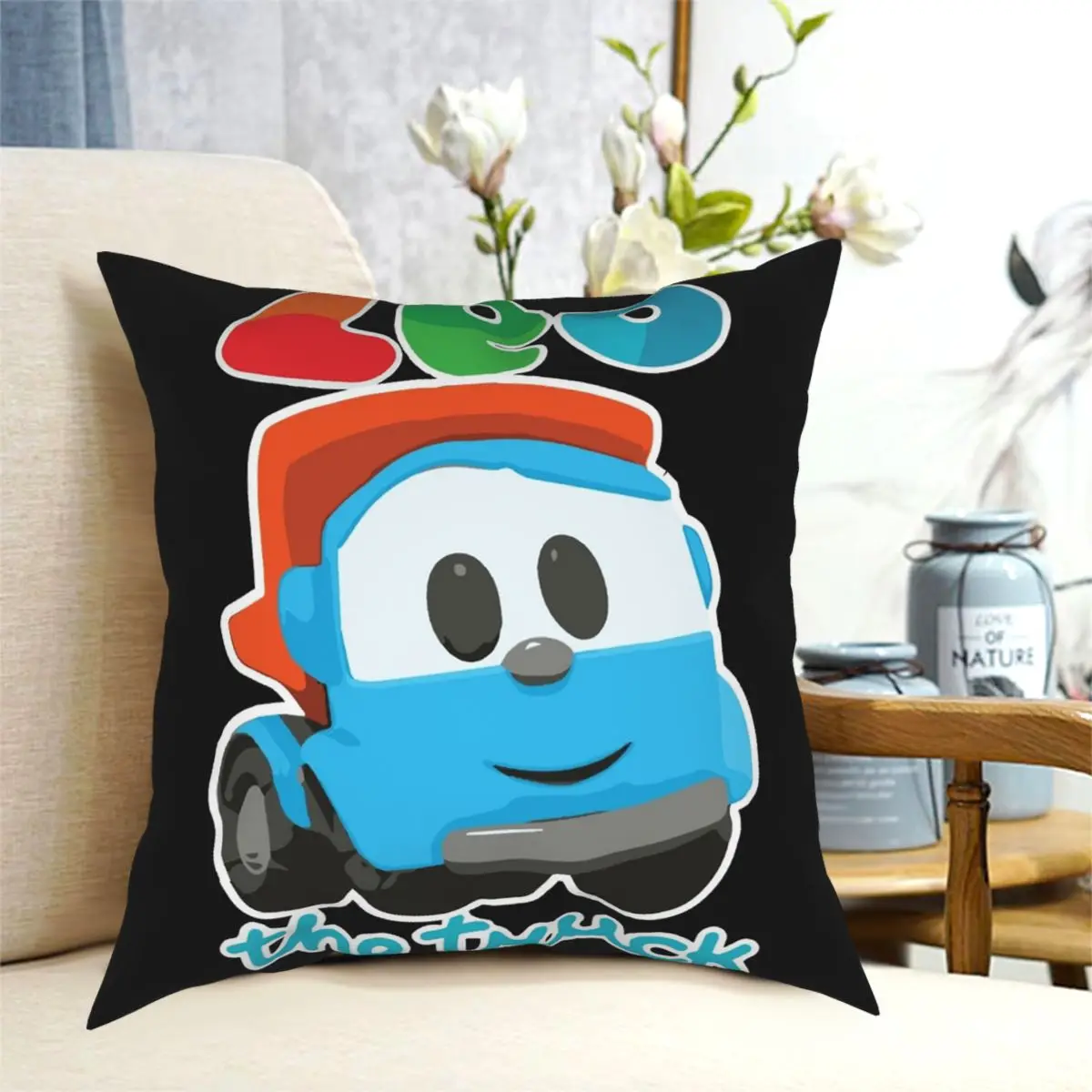 Leo The Truck Square Federa Poliestere Stampato Cerniera Cuscino Decorativo Letto 45X45 All'Ingrosso