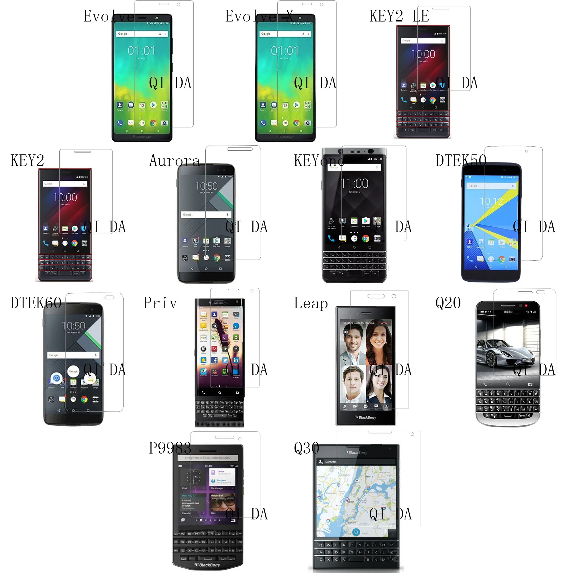 Защитная пленка для экрана BlackBerry Evolve X KEY2 LE Aurora KEYone DTEK50 DTEK60 Priv Leap Q20 P9983 Q30 KEY Two BBF100-1