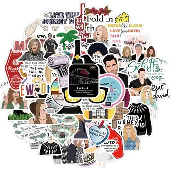

52Pcs TV Series Comedy Schitt's Creek Stickers Pack For Laptop Phone Scrapbooking Graffiti Diary Label Stationery Sticker