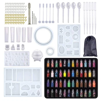 

184PCS/Set Silicone Casting Resin Molds DIY Crystal Epoxy with Drill and Bag Tools Set for Jewelry Bracelet Craft Making
