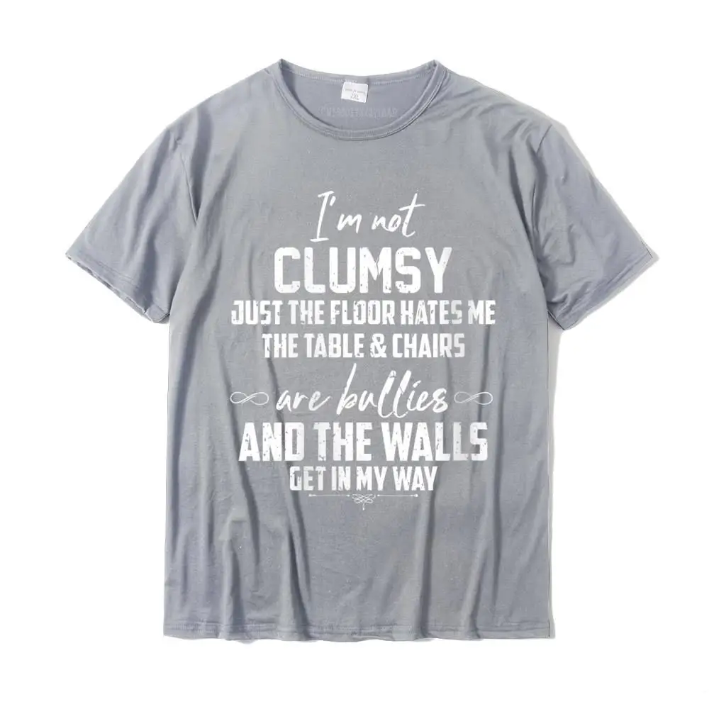  Design Tops Tees Brand New Short Sleeve Mens T-Shirt TpicOriginaltitle Printed On Summer Tee-Shirt Round Collar Womens I'm Not Clumsy It's Just The Floor Hates Me - Funny Saying V-Neck T-Shirt__30998 grey