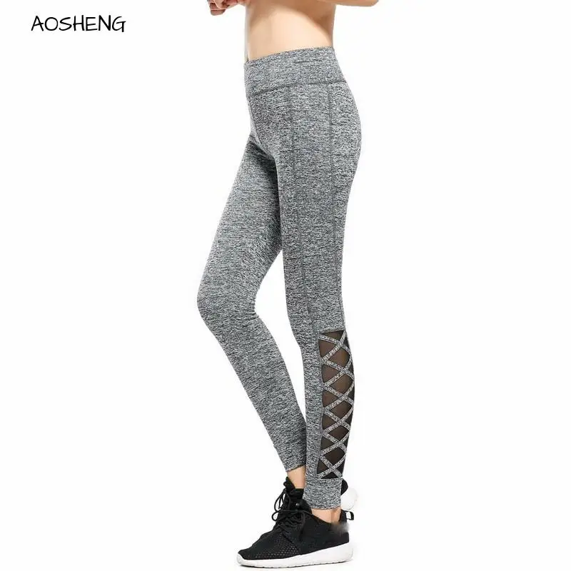 

2017 Latest Crisscross Splice Mesh Paneled Women Leggings High Waist Strectchy Fitness Legging LOVE Offset Prints Feminine Pant