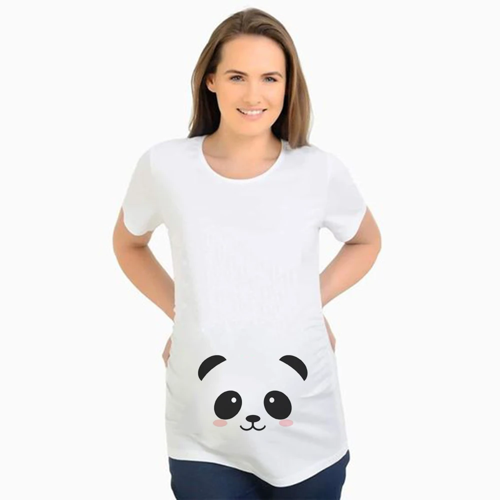 

Summer Plus Size Hot Sale Funny Cartoon Print Maternity T-Shirts Tops Fashion Pregnancy Shirts for Trendy Mommy Outfits