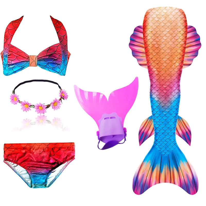 Little Mermaid Tails Monofin Cosplay Costume Full Set