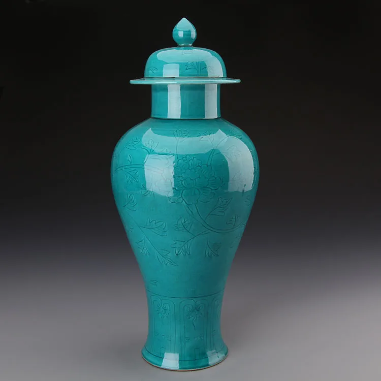 JINGDEZHEN антикварная ваза KANGXI павлиний зеленый глазурь Античная фотография | Дом и