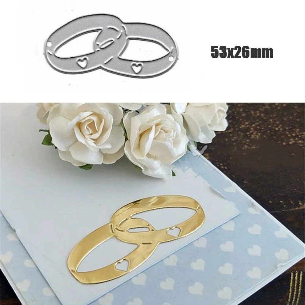 

Crazyclown Wedding Rings Metal Cutting Dies DIY Scrapbooking Embossing Album Paper Cards Making Crafts Supplies Diecut Cut Dies