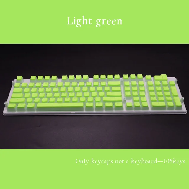 PBT OEM 108 Keys Pudding Keycaps For Cherry MX Switch Mechanical Keyboard RGB Gamer Keyboards Blue/Black/Brown/Black Switch Light green