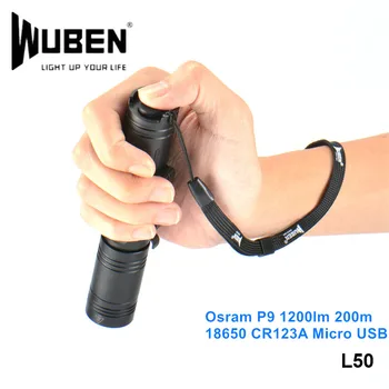 

Wuben L50 1200lm Osram P9 Micro USB Work Flashlights Portable CR123A 18650 Rechargeable Waterproof Torch Light for Self Defense