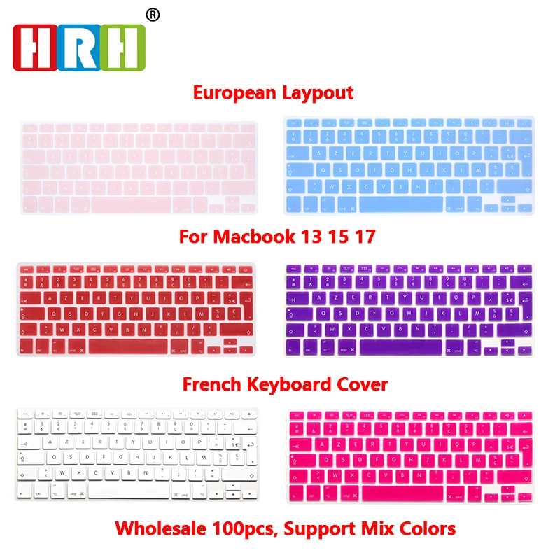 HRH 50 шт AZERTY французский Великобритания Силиконовый чехол для клавиатуры защитная