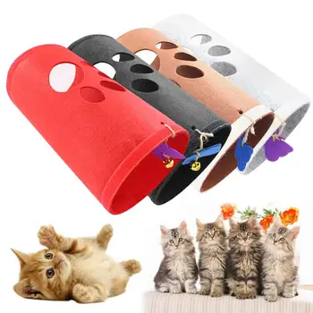 

Cat tunnel spliced Tunnel paw shaped holes Collapsible For Cats Kitten paly training interactive Puzzle Exercising Toy supplies