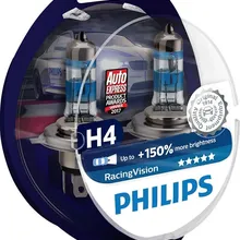 Лампа H4 12V- 60/55W(P43t)(+150% света) Racing Vision(2шт.) PHILIPS 12342RVS2
