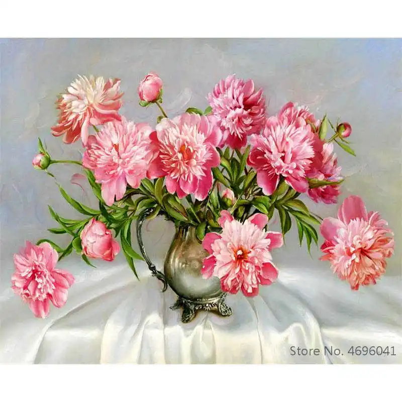 

Painting By Numbers Frameworks Coloring By Numbers Home Decor Pictures Flowers Vase Decorations RSB8401