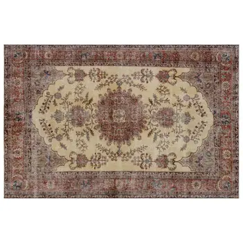 

Handmade Natural Vintage Turkish Area Rug 194x296 Cm-6'4''X9'9''