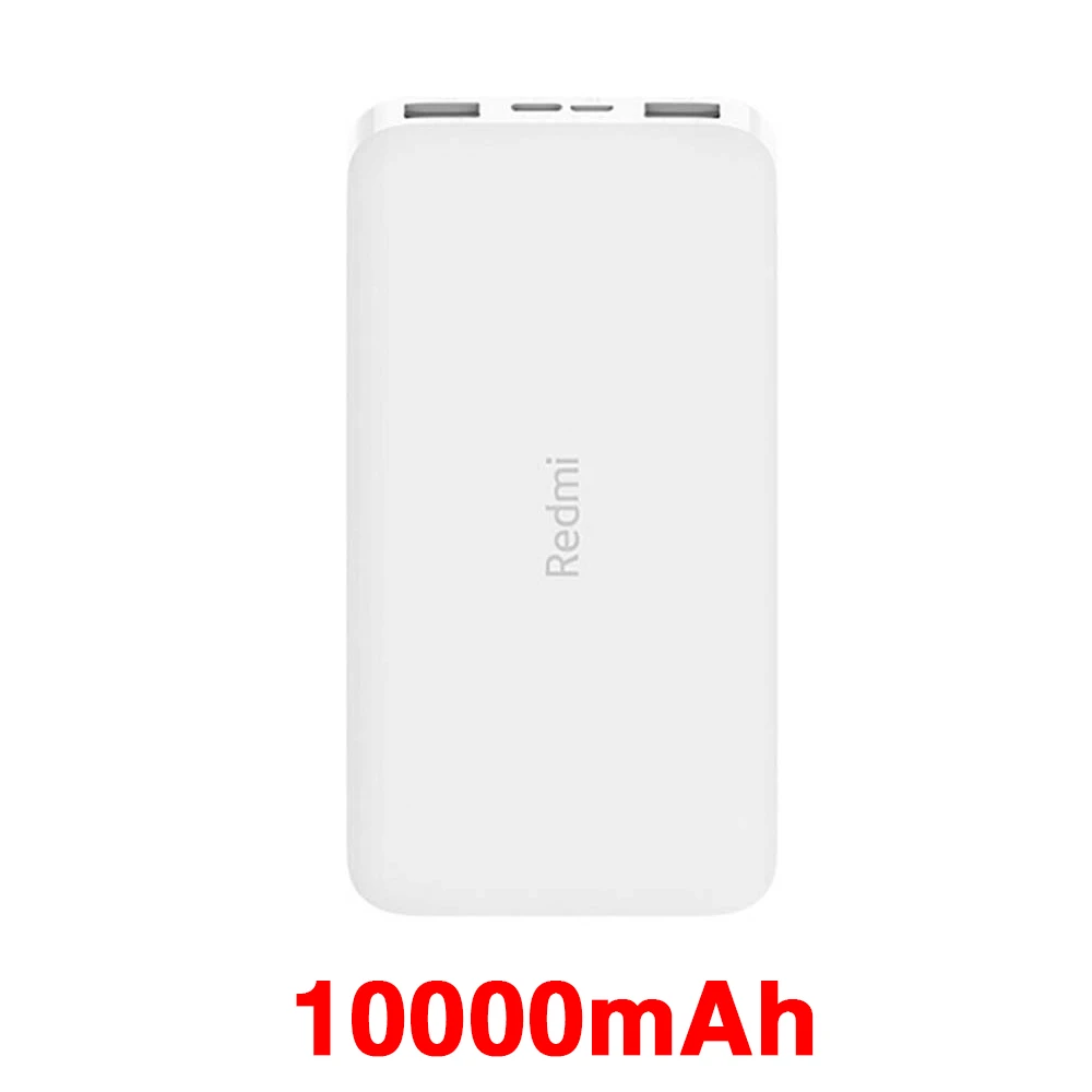 White Xiaomi Redmi 10000 мАч Внешний аккумулятор 18 Вт Быстрая зарядка двойной USB вход выход можно использовать на зарядном аккумуляторе самолета - Цвет: White