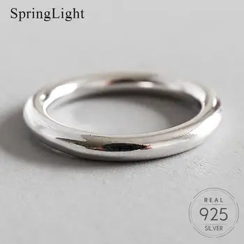 

Springlight Minimalist Design Round Ring Real 925 Sterling Silver Popular Creative Handmade Fine Jewelry Rings for Women Gift
