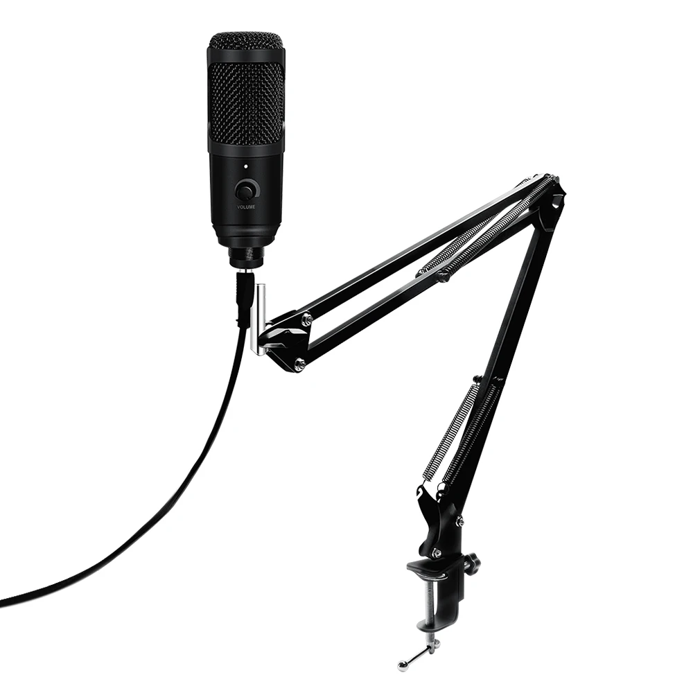 do computador com suporte do microfone do