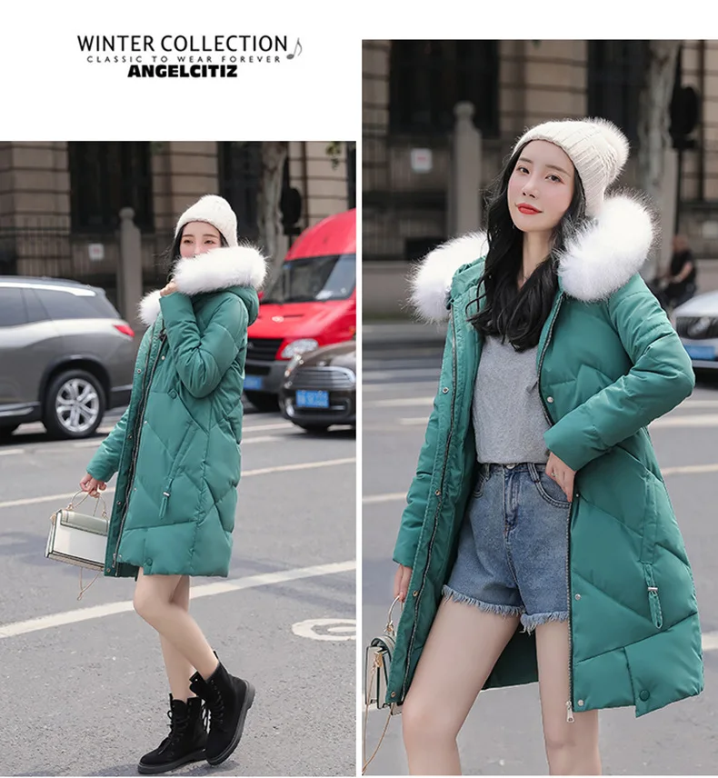 new style winter female hooded women coats fashion Korean style white pure color thick down jacket warm black cotton clothes